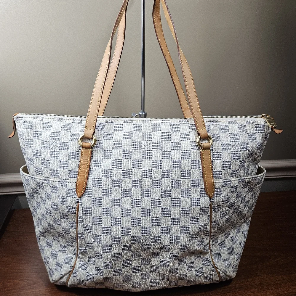 Auth Louis Vuitton Totally GM azur shoulder totes bag - Picture 3 of 15